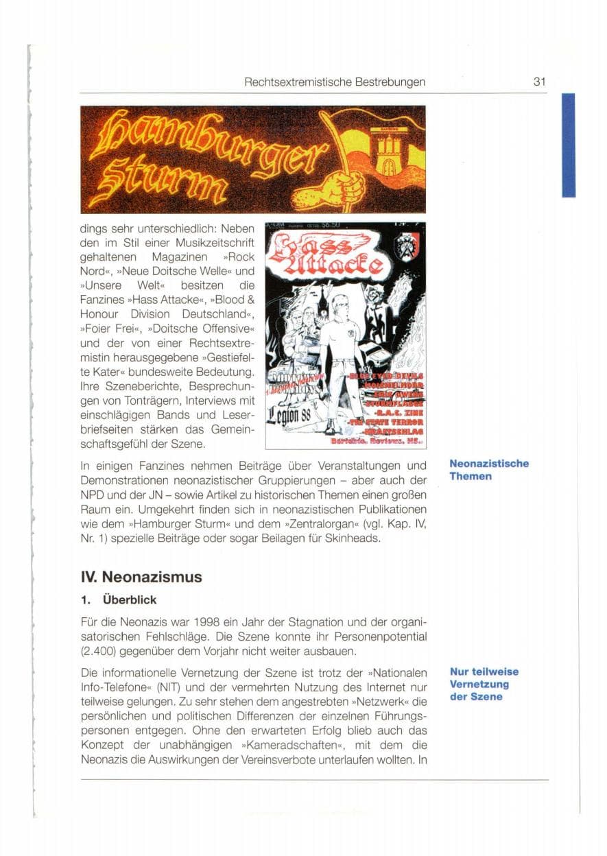 Seite 32 des Verfassungsschutzbericht 1998 Bund