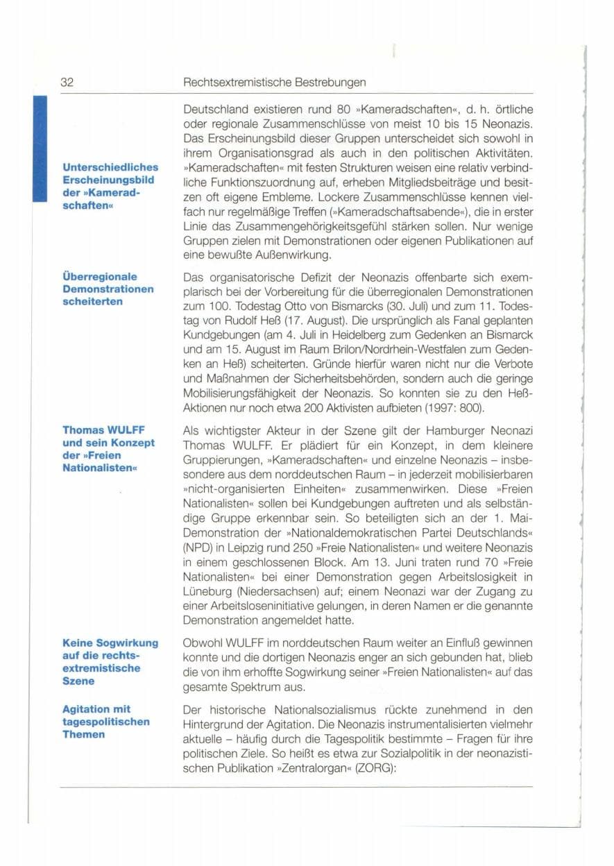 Seite 33 des Verfassungsschutzbericht 1998 Bund
