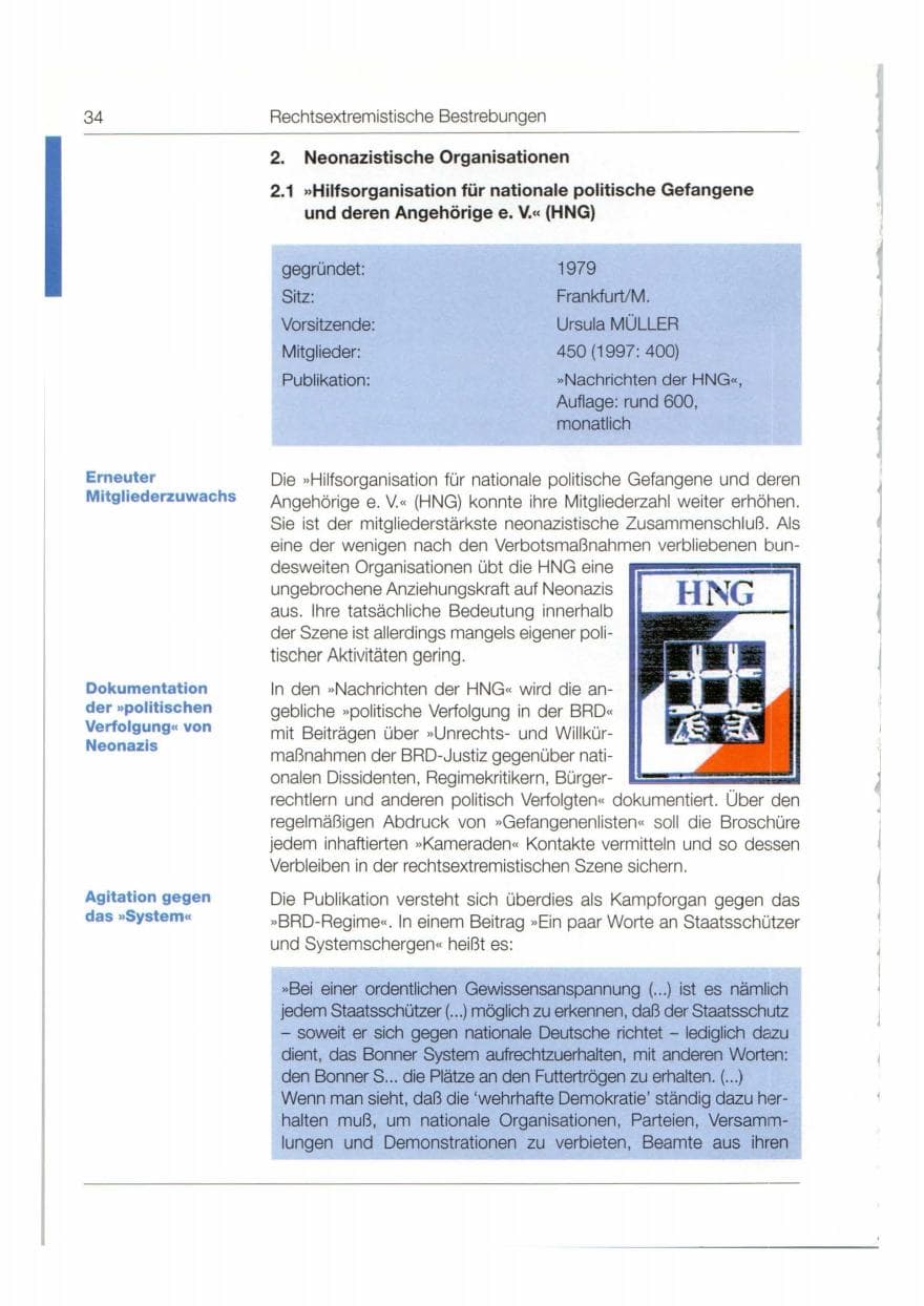 Seite 35 des Verfassungsschutzbericht 1998 Bund