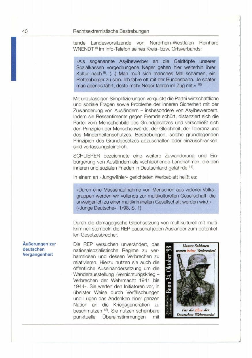 Seite 41 des Verfassungsschutzbericht 1998 Bund