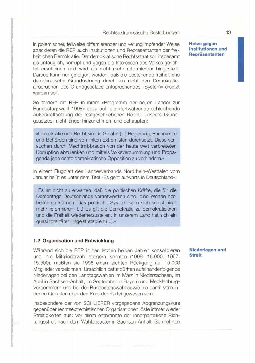 Seite 44 des Verfassungsschutzbericht 1998 Bund