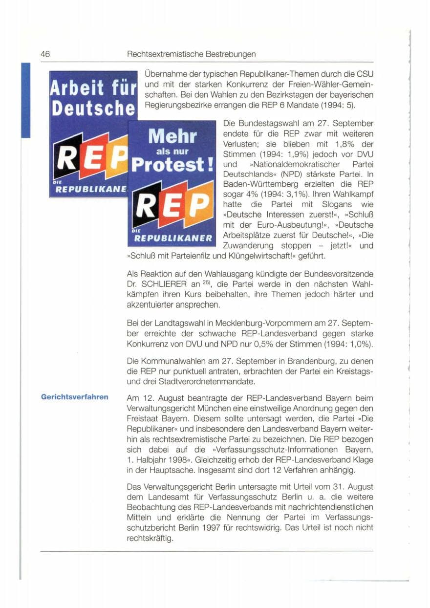 Seite 47 des Verfassungsschutzbericht 1998 Bund