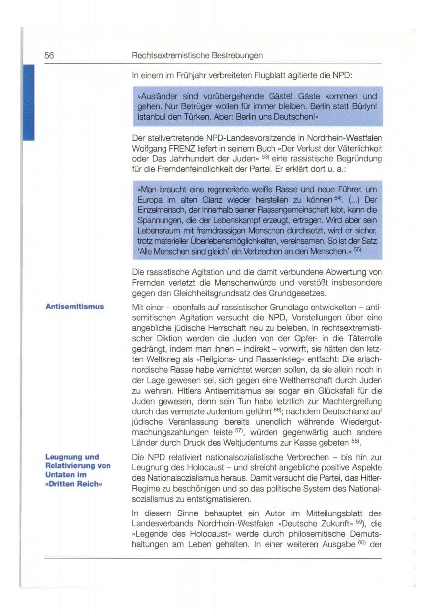 Seite 57 des Verfassungsschutzbericht 1998 Bund