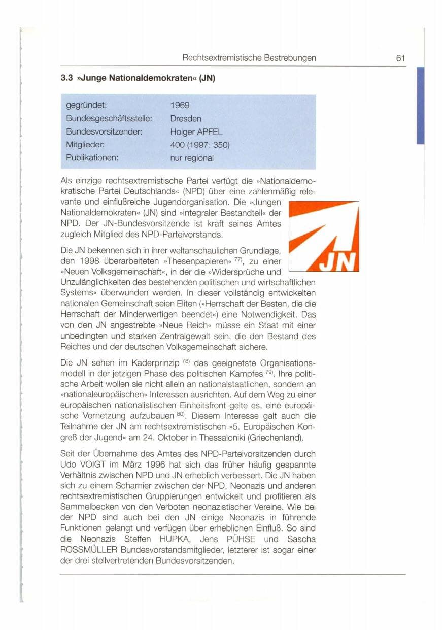Seite 62 des Verfassungsschutzbericht 1998 Bund