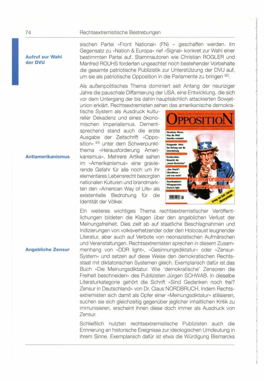 Seite 75 des Verfassungsschutzbericht 1998 Bund