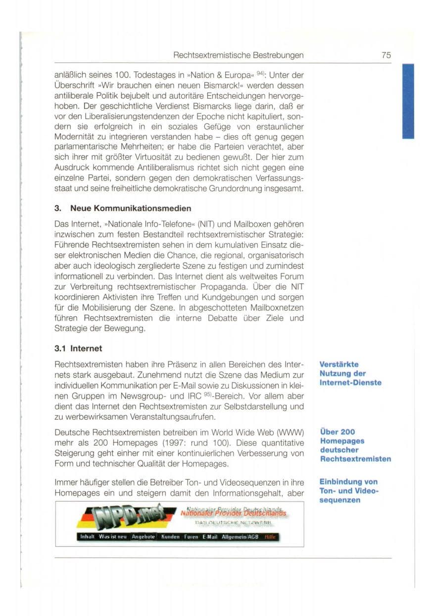 Seite 76 des Verfassungsschutzbericht 1998 Bund