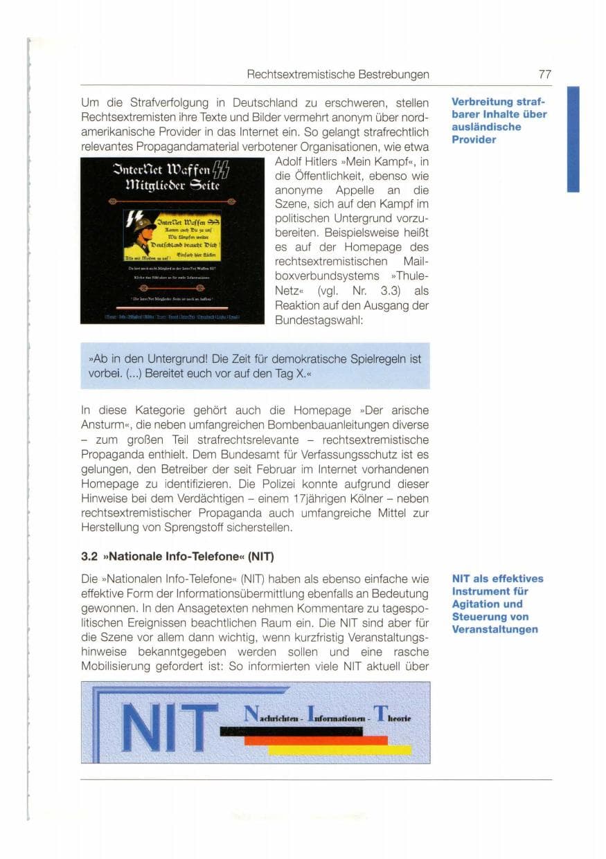 Seite 78 des Verfassungsschutzbericht 1998 Bund