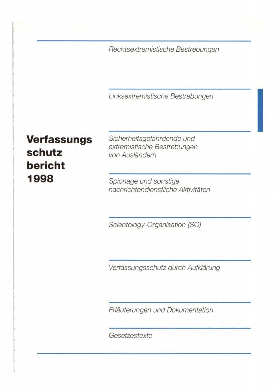 Seite 82 des Verfassungsschutzbericht 1998 Bund