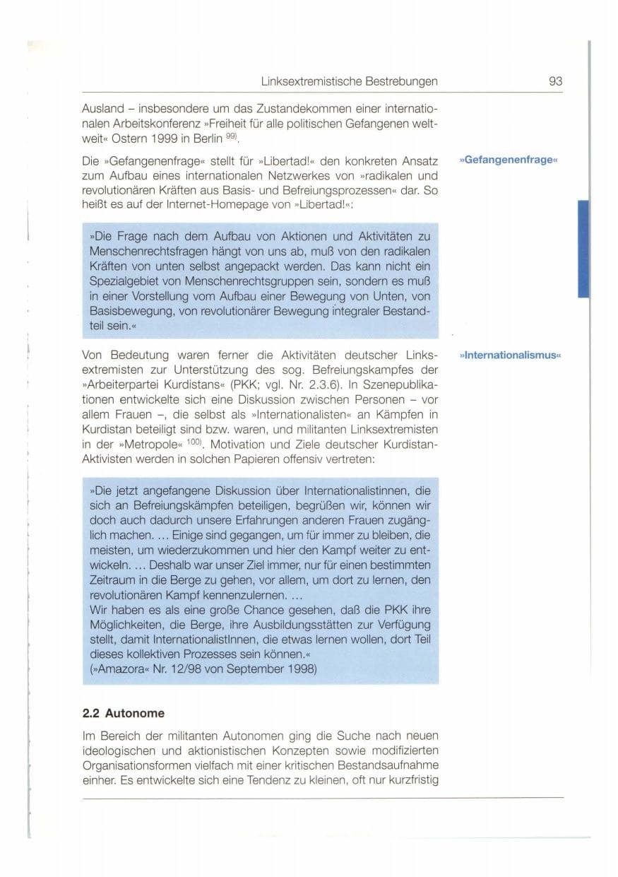 Seite 94 des Verfassungsschutzbericht 1998 Bund