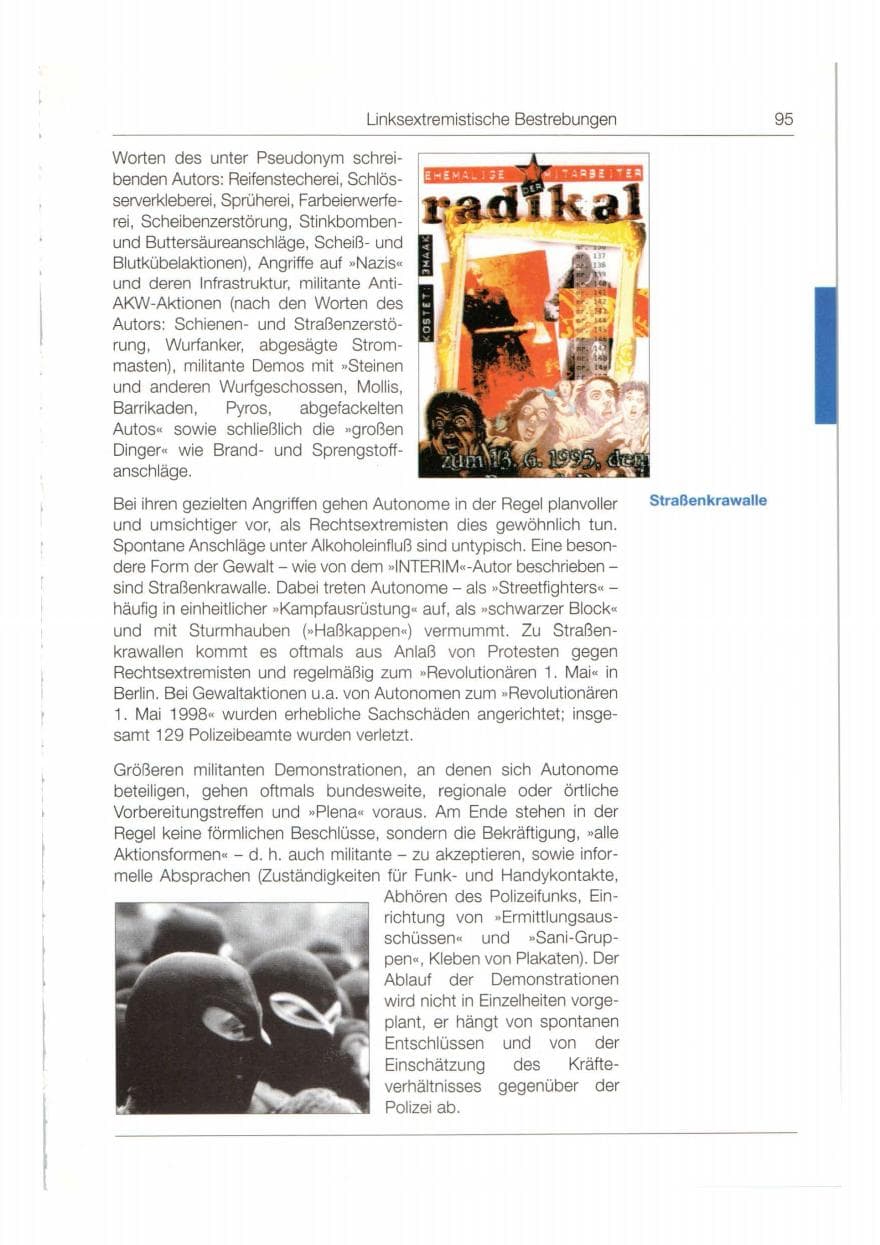 Seite 96 des Verfassungsschutzbericht 1998 Bund