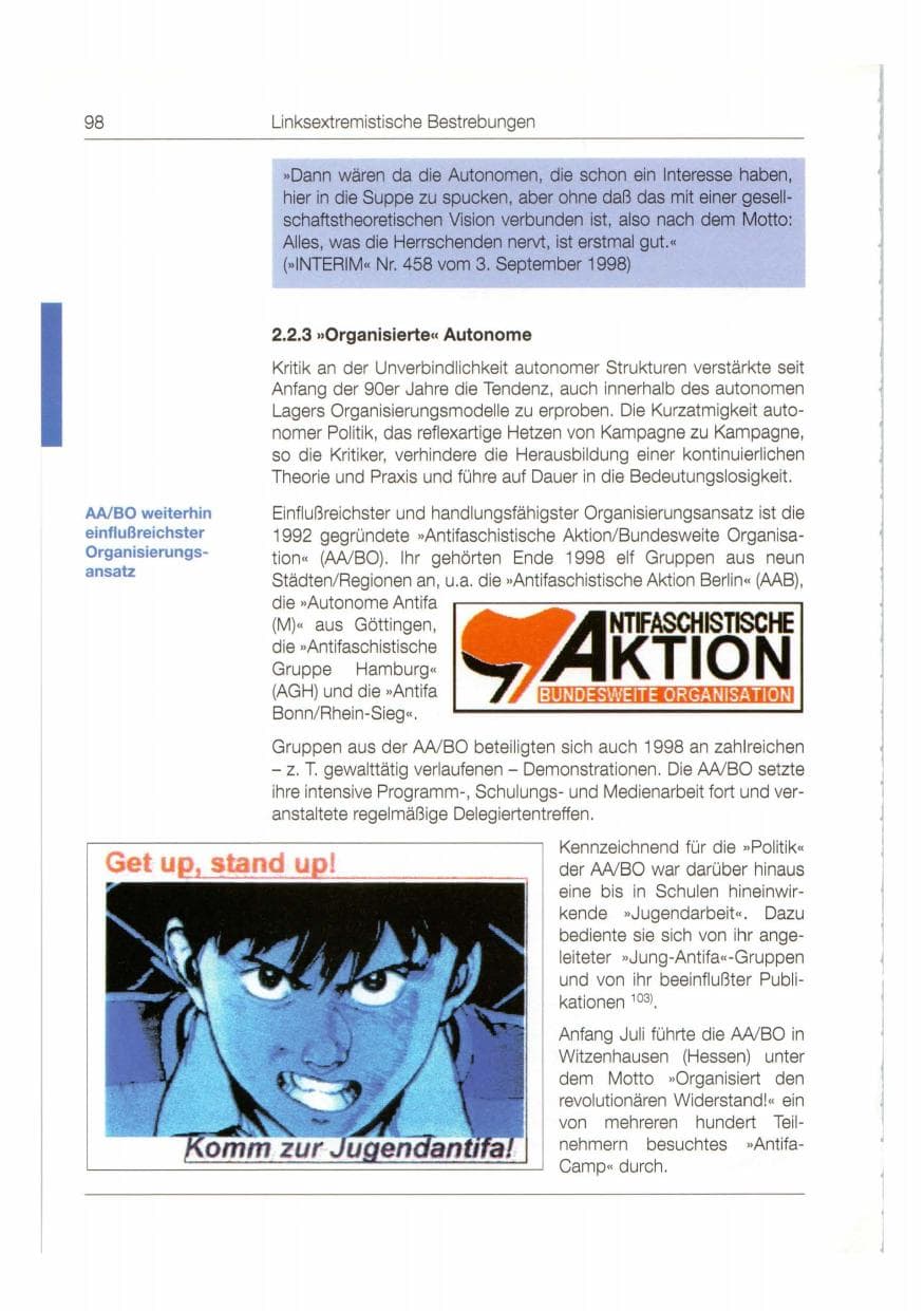 Seite 99 des Verfassungsschutzbericht 1998 Bund