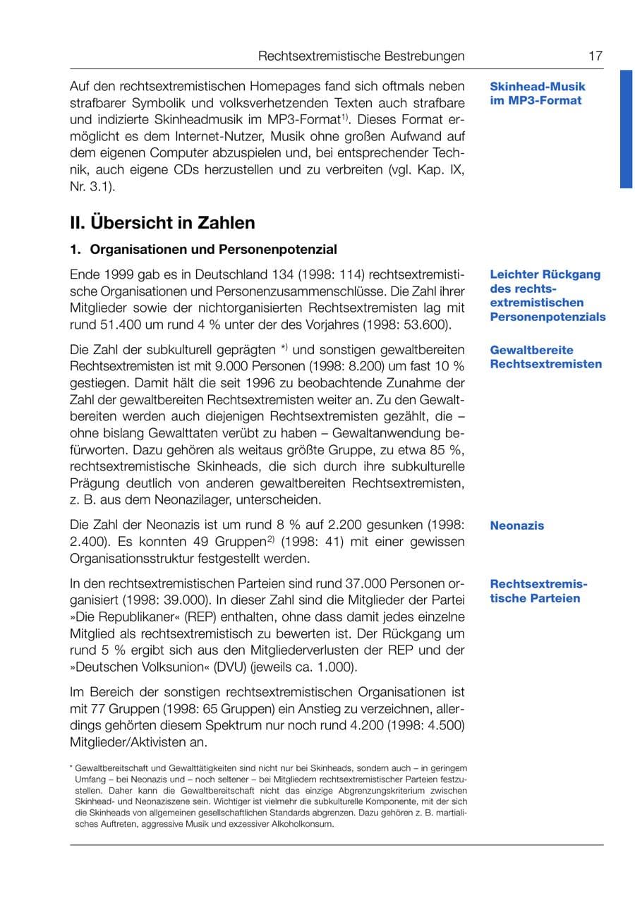 Seite 18 des Verfassungsschutzbericht 1999 Bund