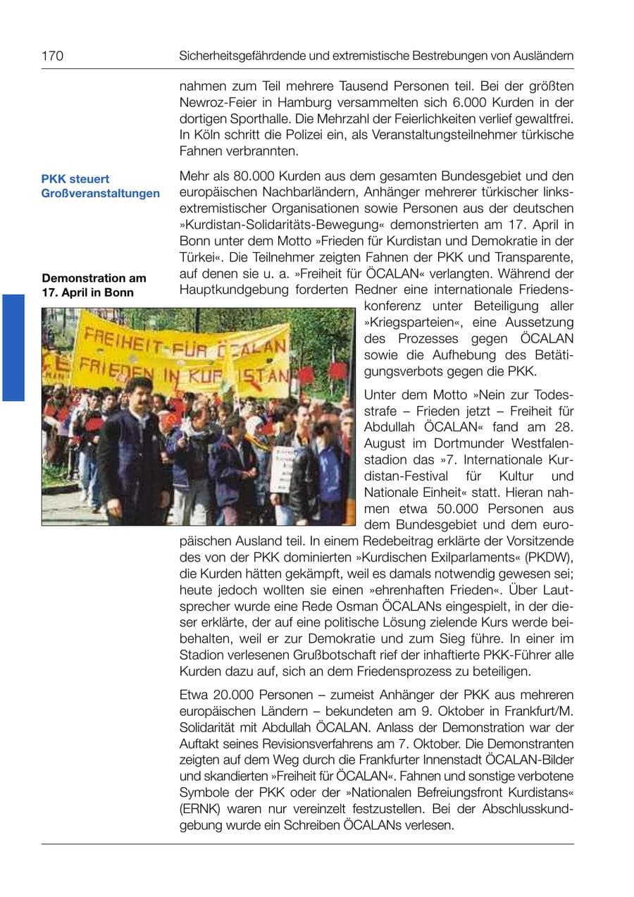 Seite 171 des Verfassungsschutzbericht 1999 Bund