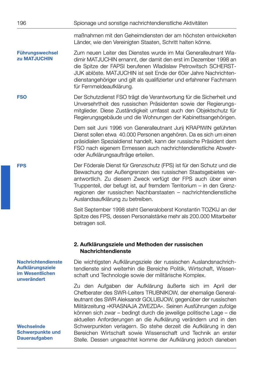 Seite 198 des Verfassungsschutzbericht 1999 Bund