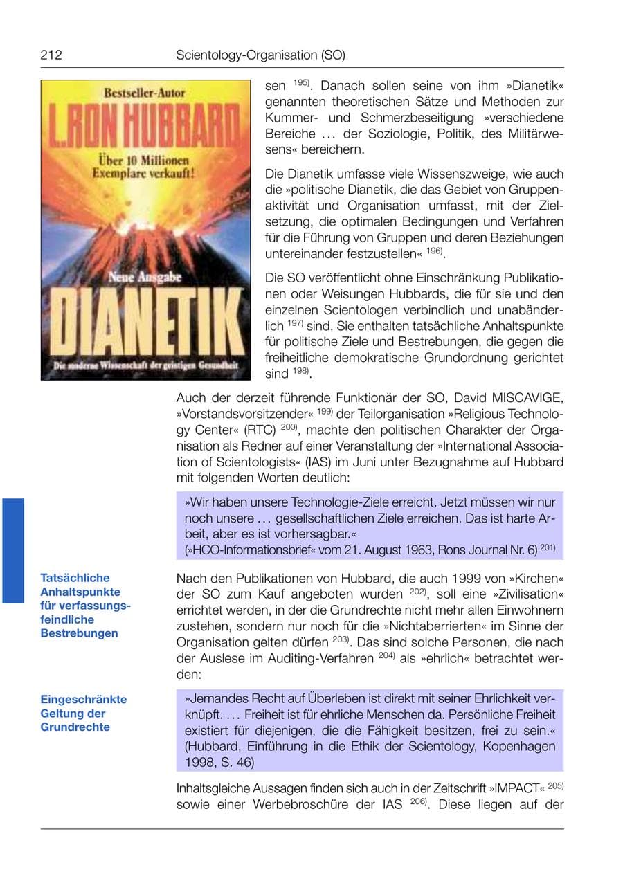 Seite 214 des Verfassungsschutzbericht 1999 Bund