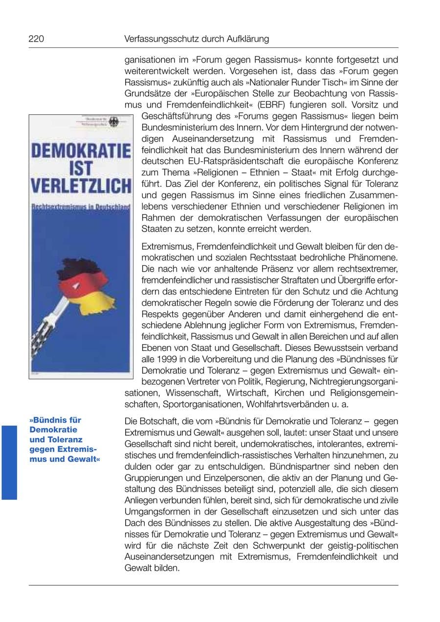 Seite 222 des Verfassungsschutzbericht 1999 Bund