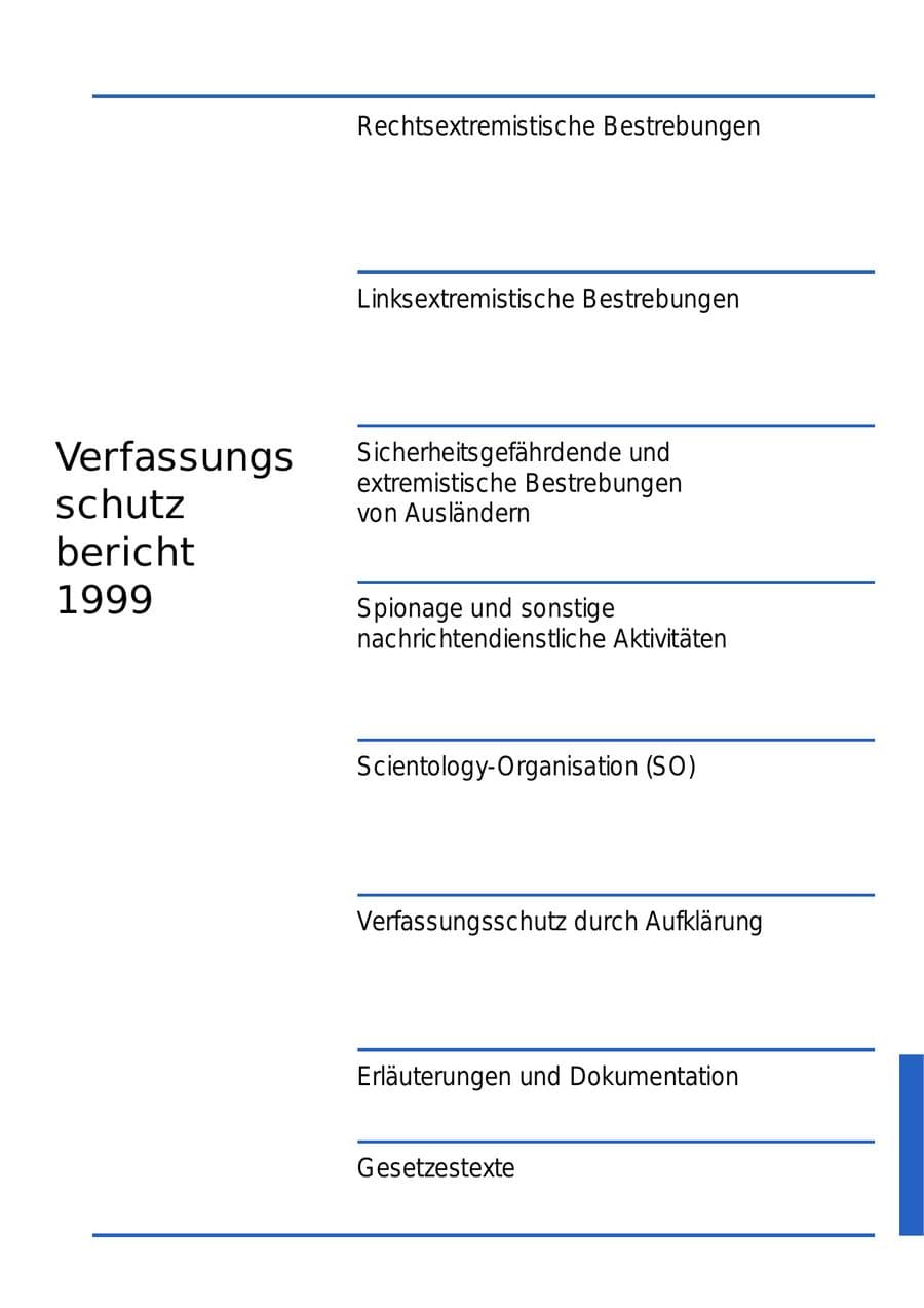 Seite 223 des Verfassungsschutzbericht 1999 Bund