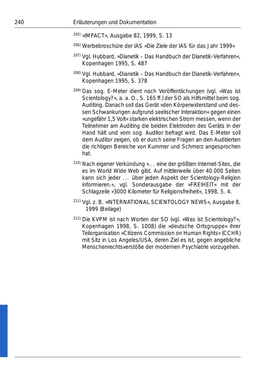 Seite 242 des Verfassungsschutzbericht 1999 Bund
