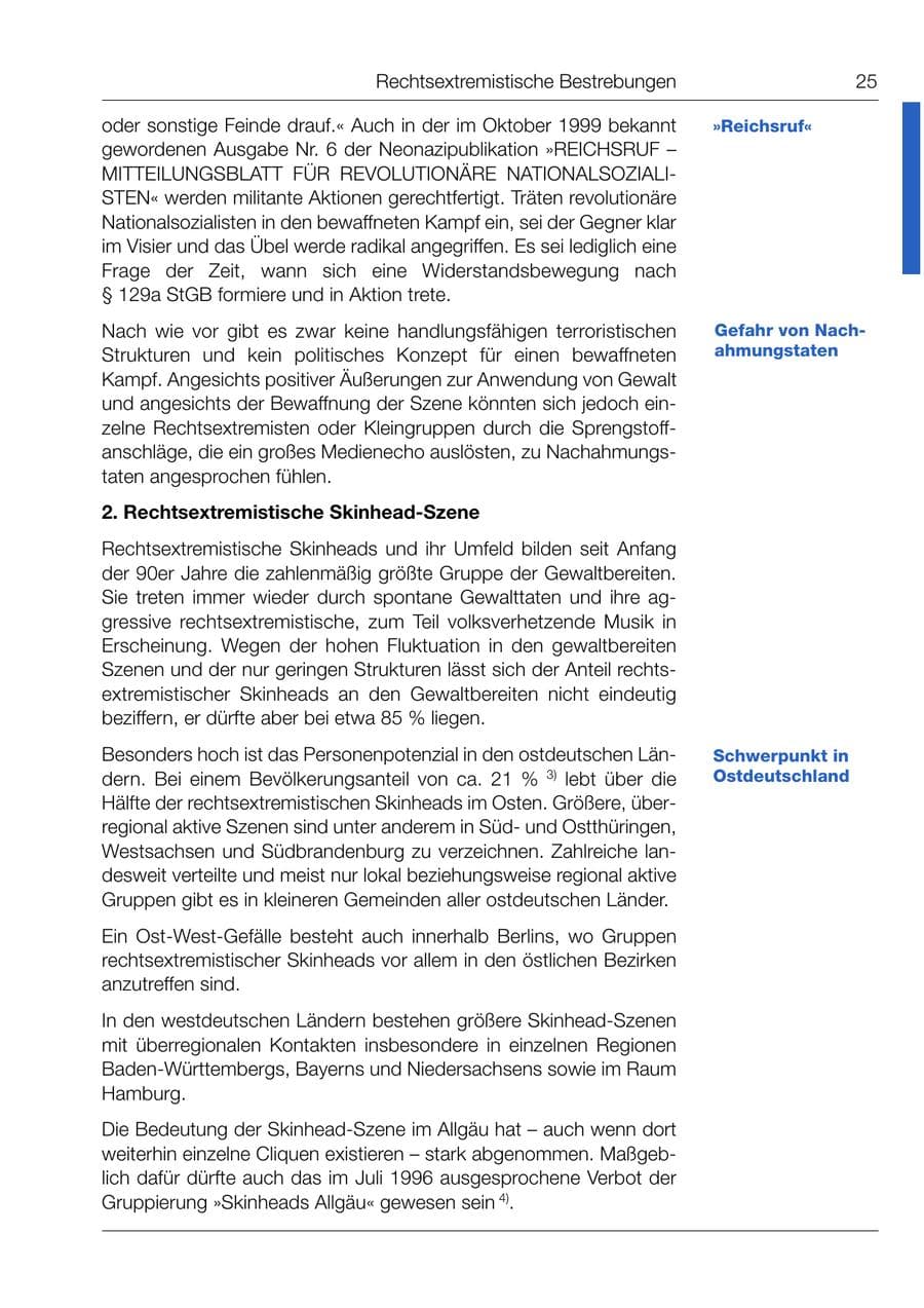 Seite 26 des Verfassungsschutzbericht 1999 Bund