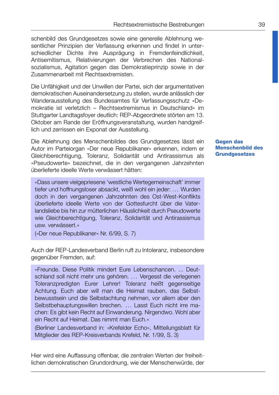 Seite 40 des Verfassungsschutzbericht 1999 Bund