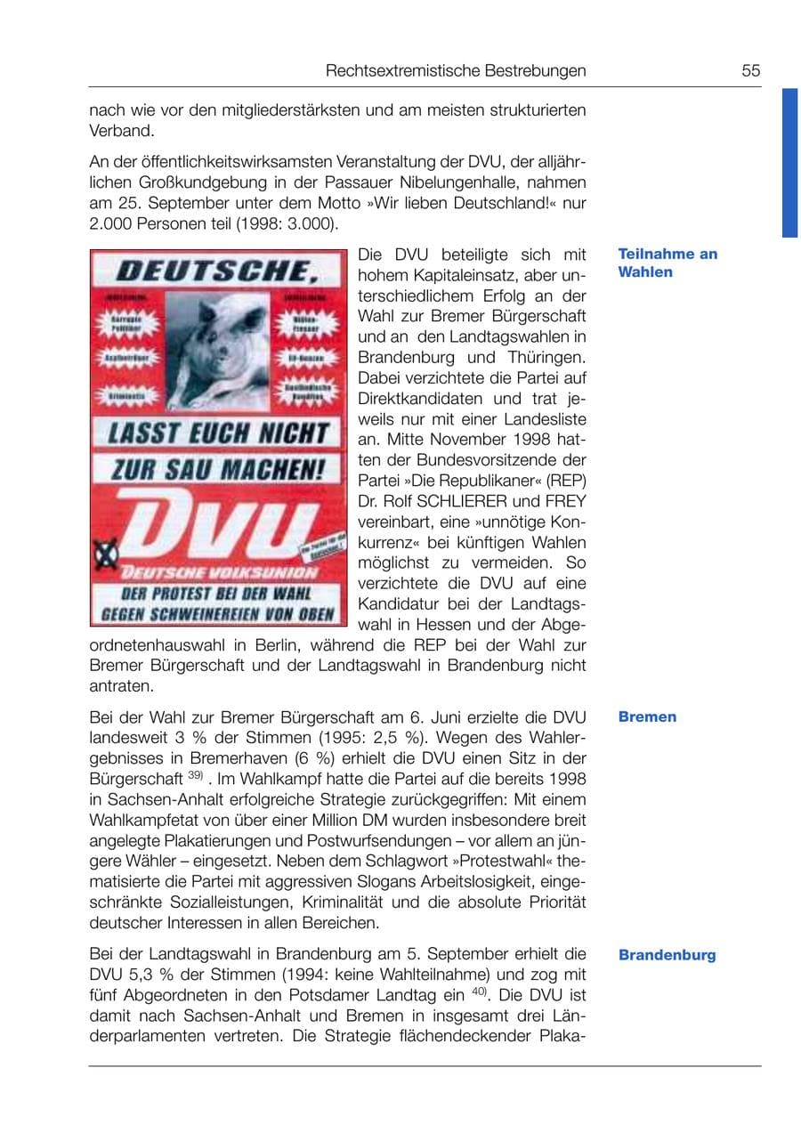 Seite 56 des Verfassungsschutzbericht 1999 Bund