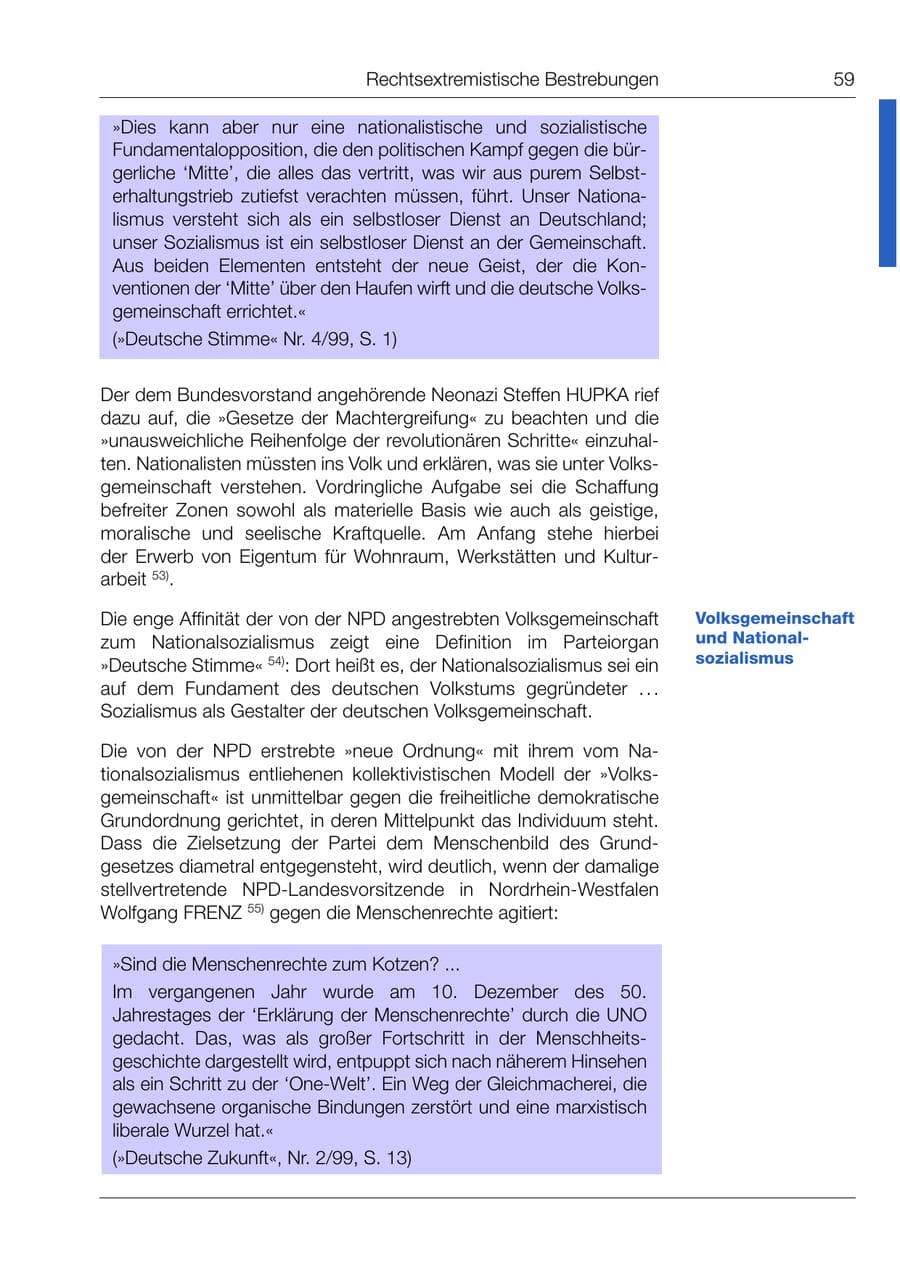 Seite 60 des Verfassungsschutzbericht 1999 Bund