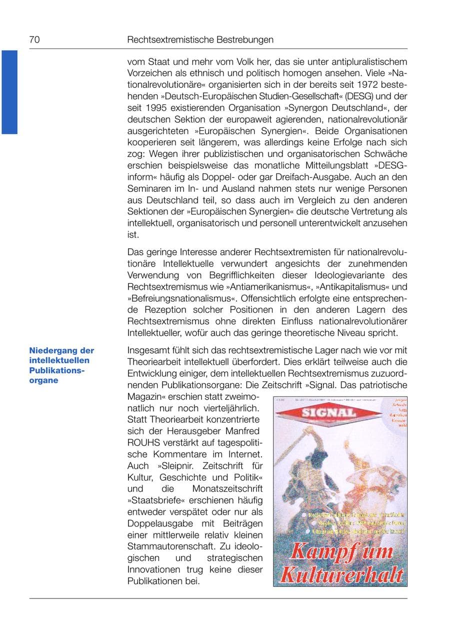 Seite 71 des Verfassungsschutzbericht 1999 Bund