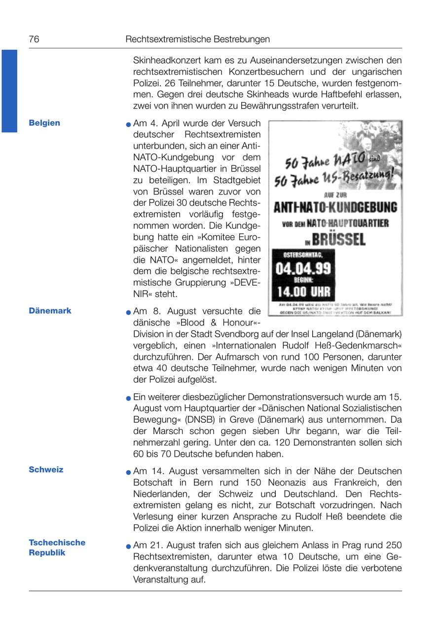 Seite 77 des Verfassungsschutzbericht 1999 Bund