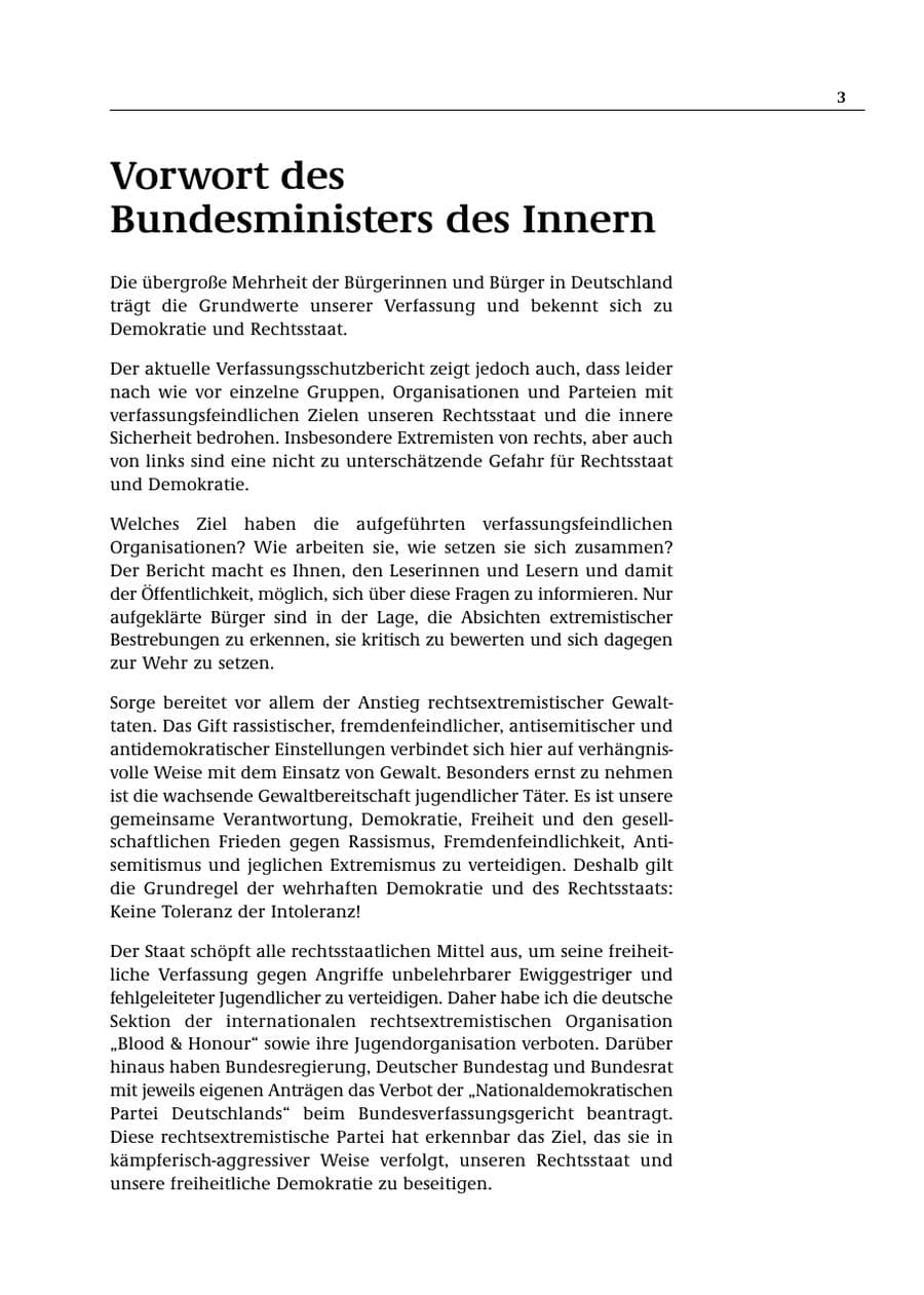 Seite 4 des Verfassungsschutzbericht 2000 Bund