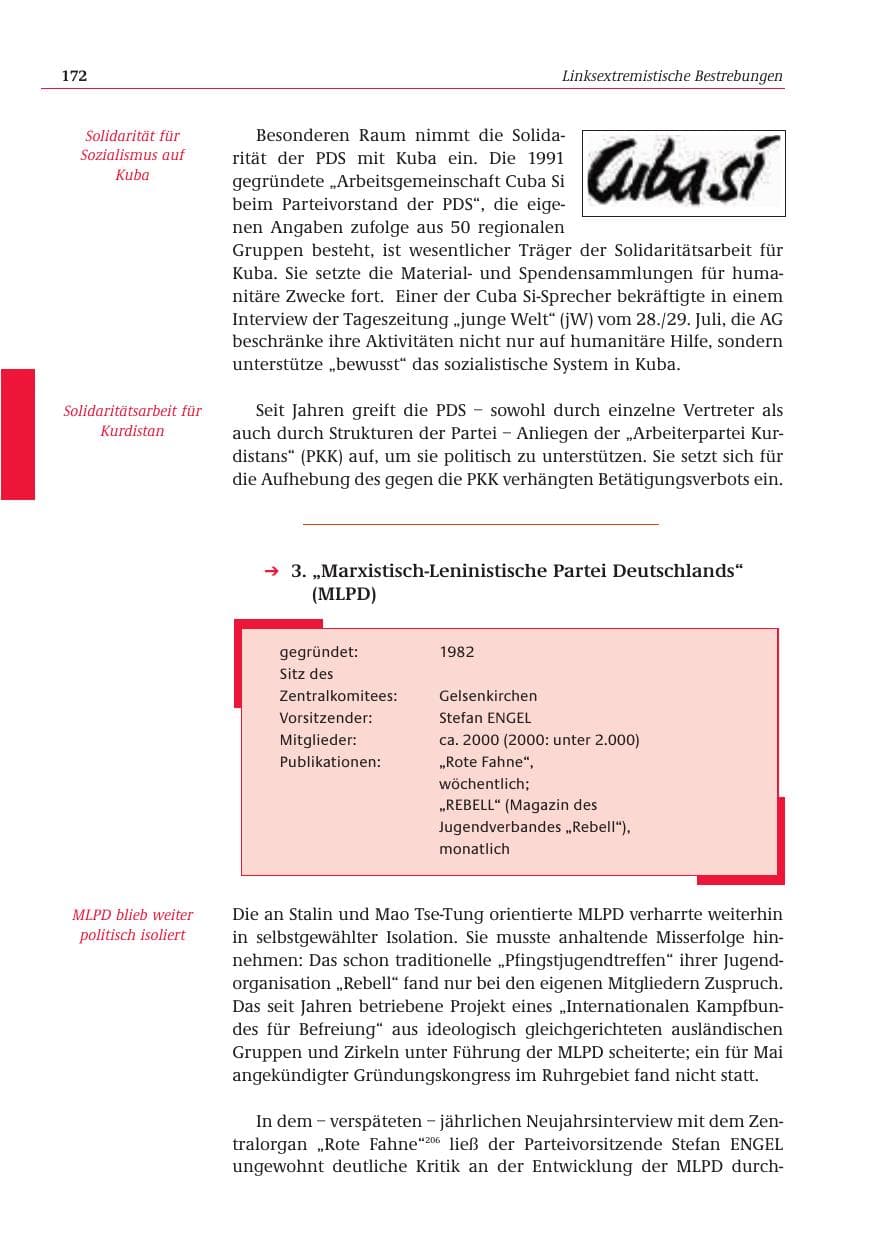 Seite 173 des Verfassungsschutzbericht 2001 Bund