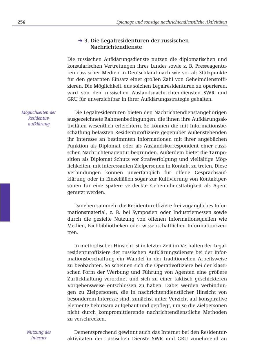 Seite 257 des Verfassungsschutzbericht 2001 Bund
