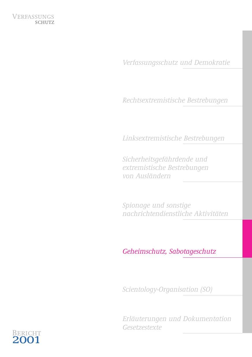 Seite 270 des Verfassungsschutzbericht 2001 Bund