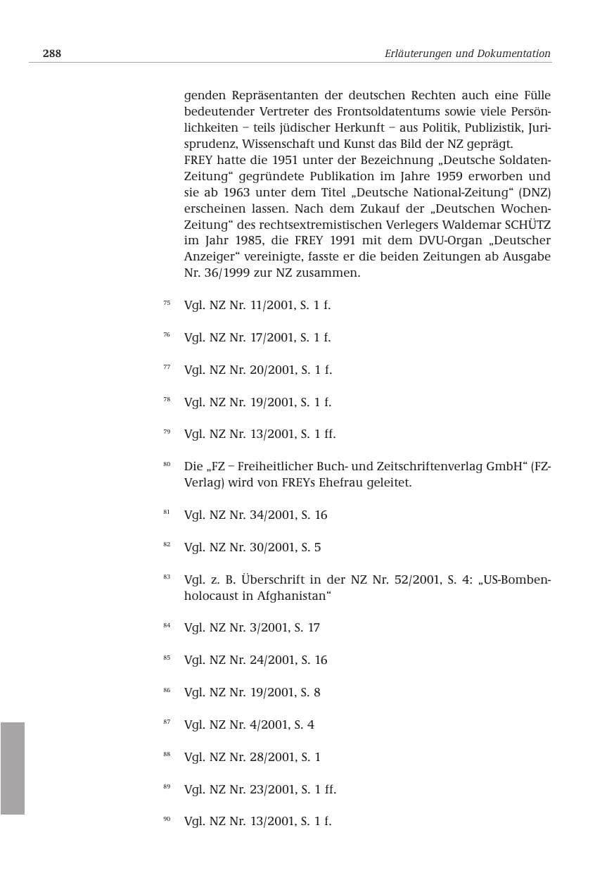 Seite 289 des Verfassungsschutzbericht 2001 Bund