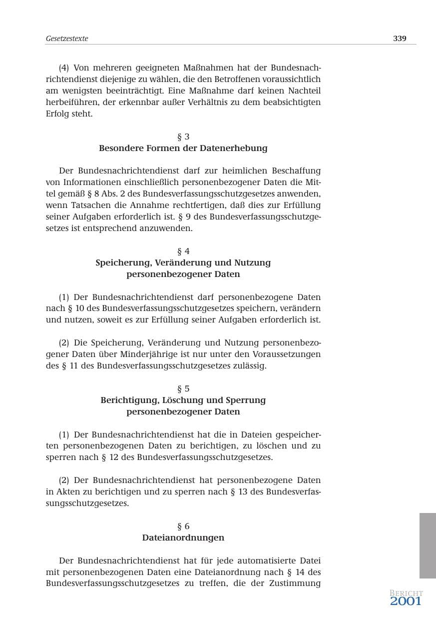 Seite 340 des Verfassungsschutzbericht 2001 Bund