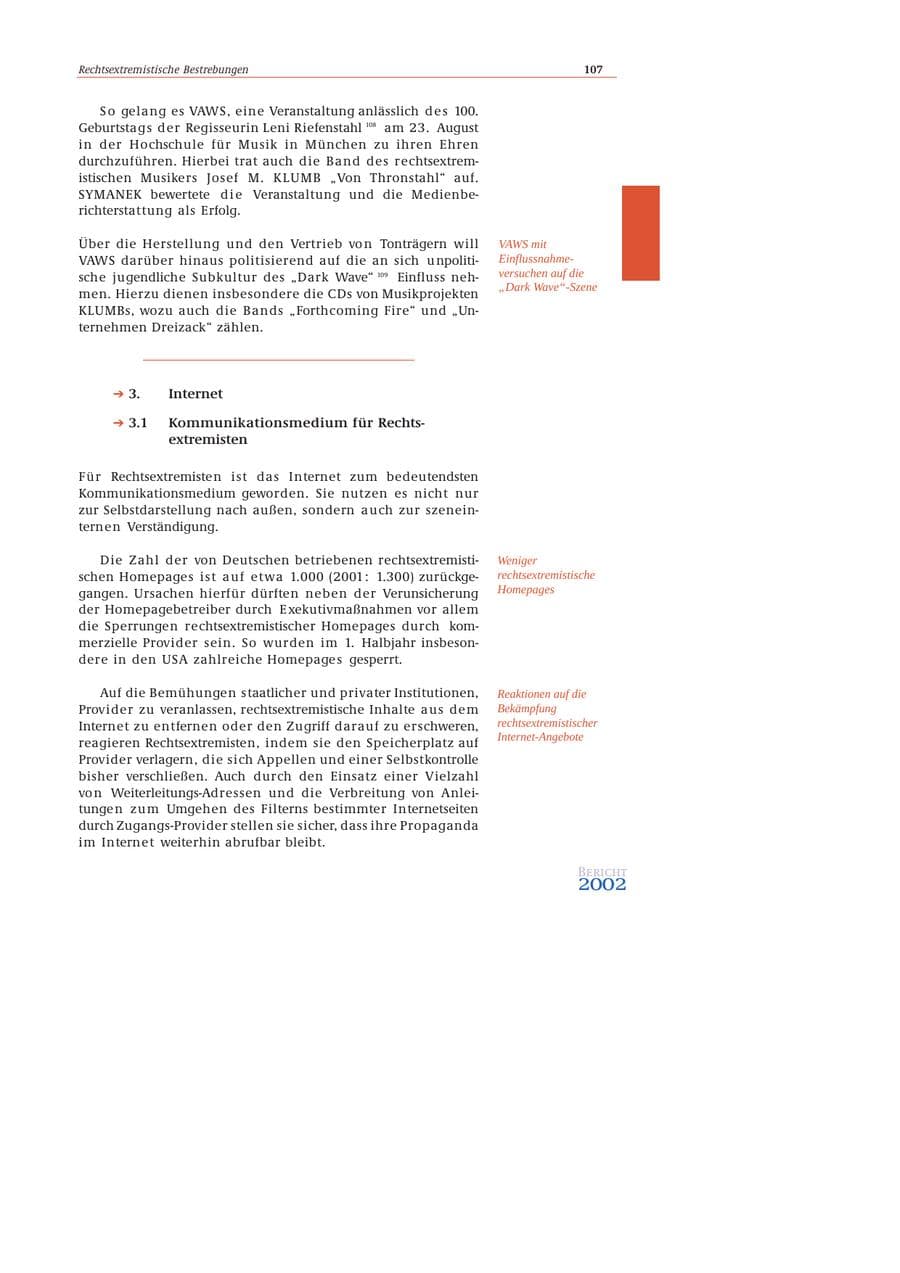 Seite 108 des Verfassungsschutzbericht 2002 Bund
