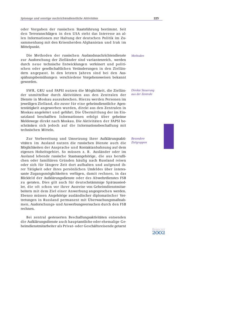 Seite 226 des Verfassungsschutzbericht 2002 Bund