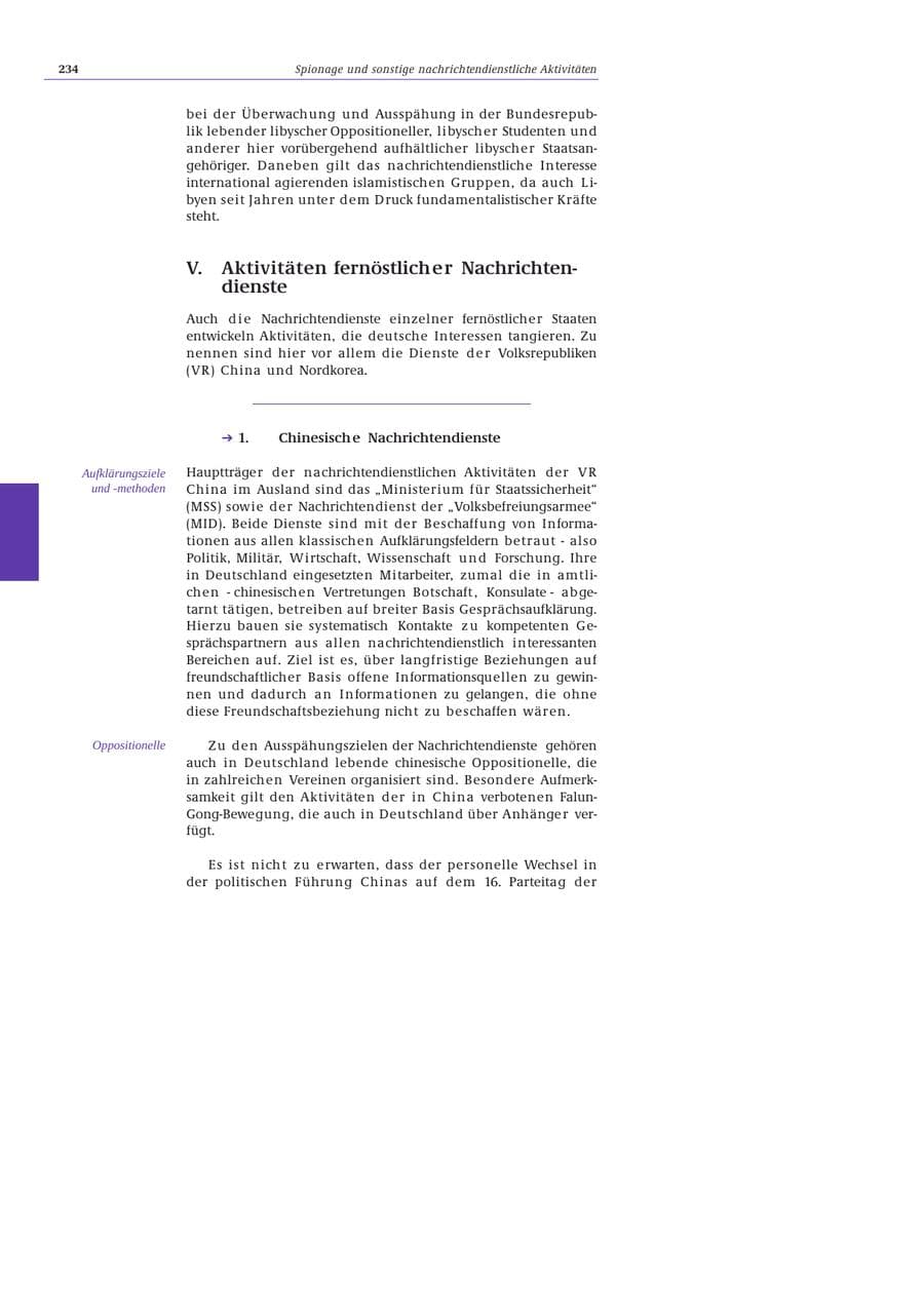 Seite 235 des Verfassungsschutzbericht 2002 Bund