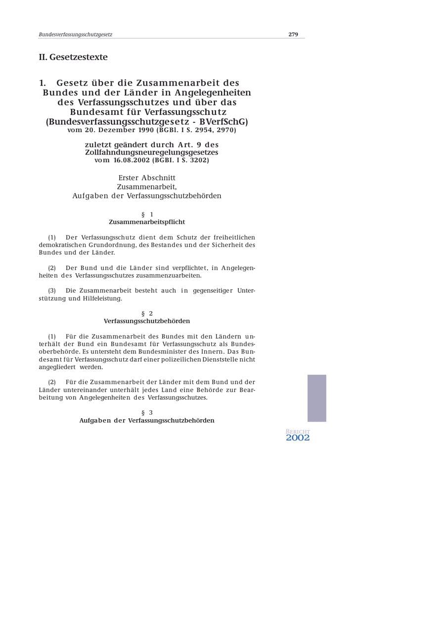 Seite 280 des Verfassungsschutzbericht 2002 Bund