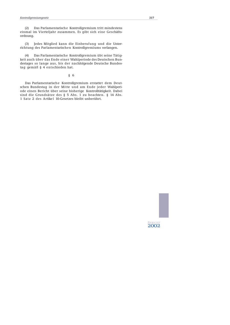 Seite 318 des Verfassungsschutzbericht 2002 Bund
