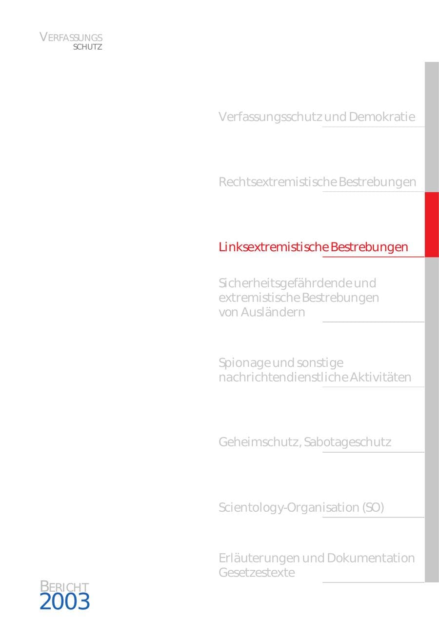 Seite 108 des Verfassungsschutzbericht 2003 Bund