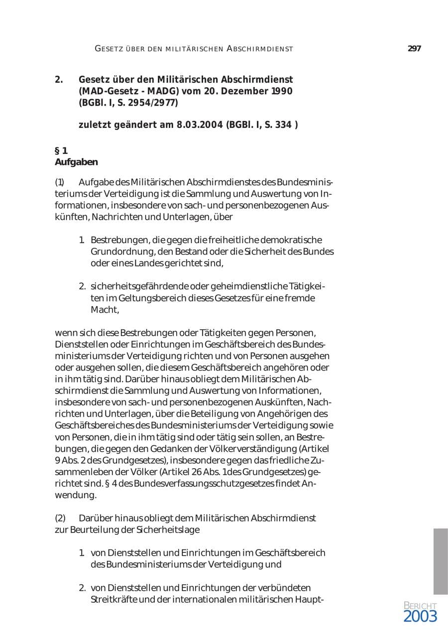 Seite 298 des Verfassungsschutzbericht 2003 Bund