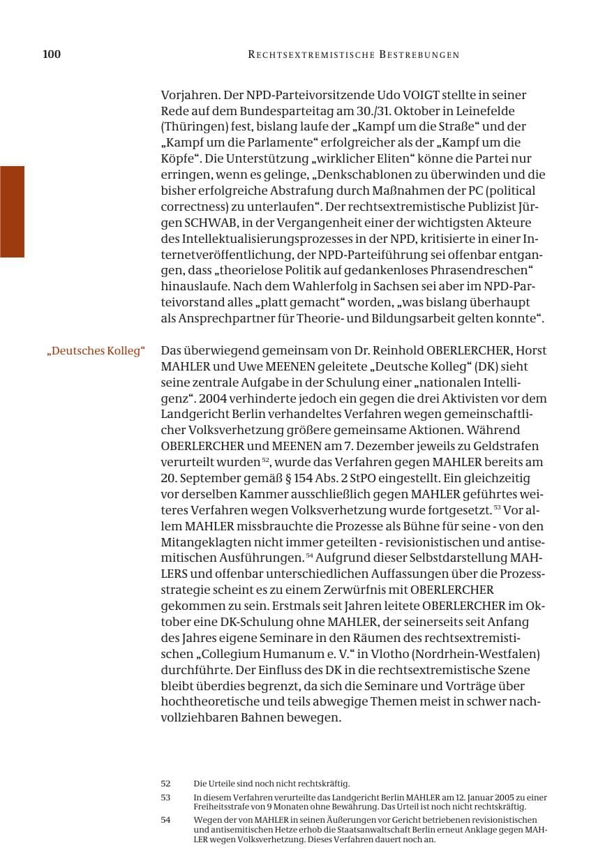 Seite 102 des Verfassungsschutzbericht 2004 Bund