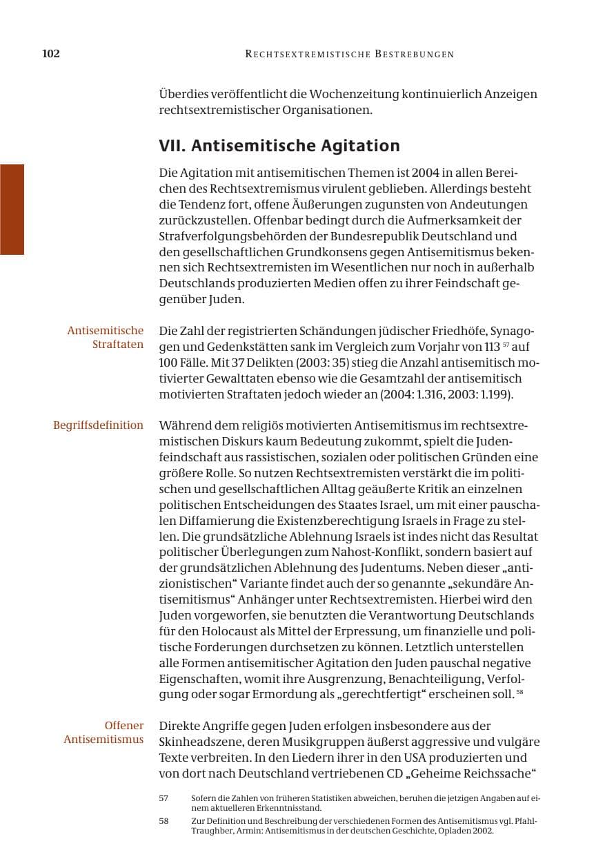 Seite 104 des Verfassungsschutzbericht 2004 Bund