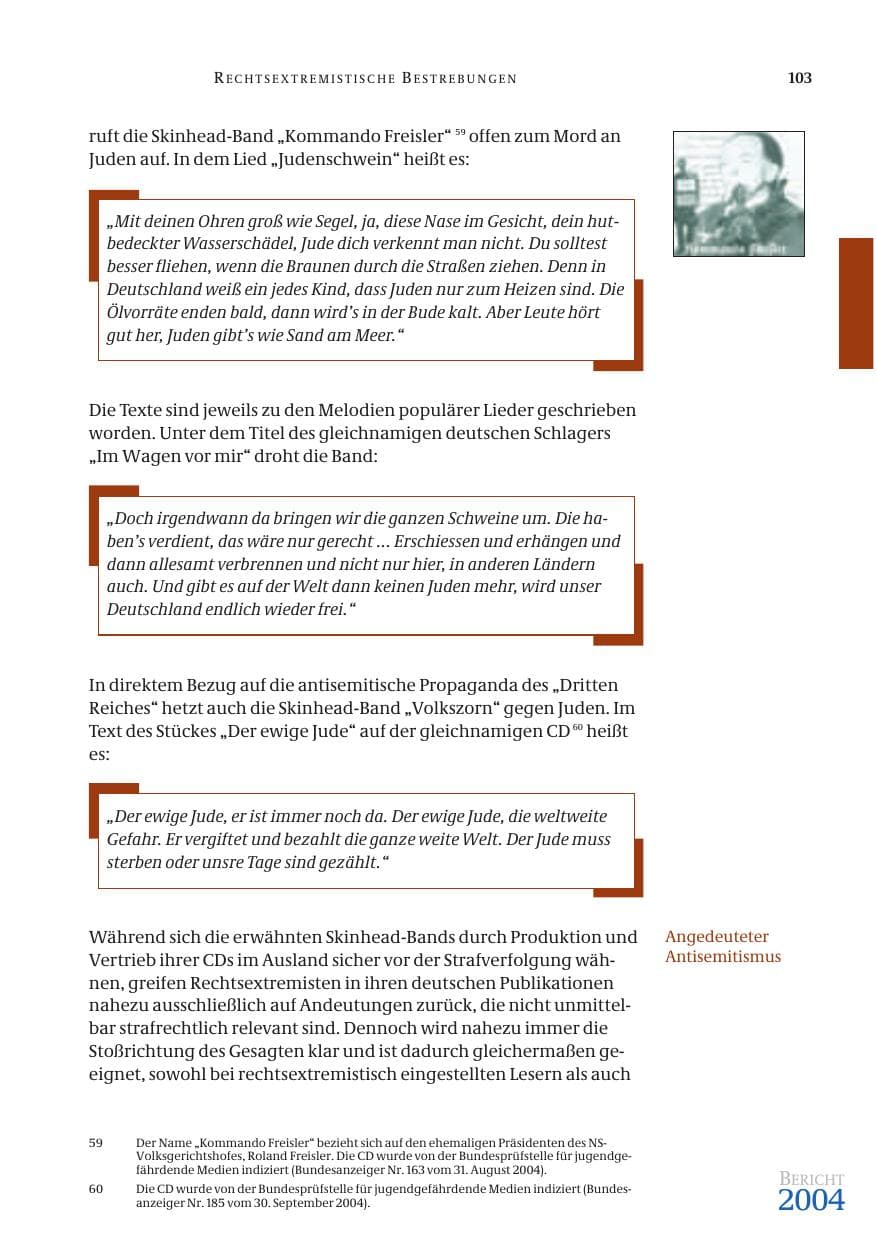 Seite 105 des Verfassungsschutzbericht 2004 Bund