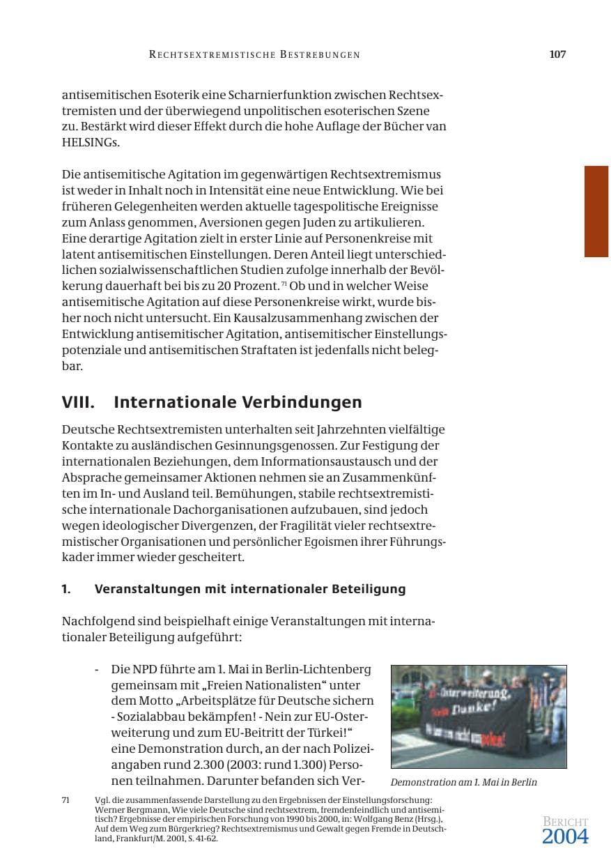 Seite 109 des Verfassungsschutzbericht 2004 Bund