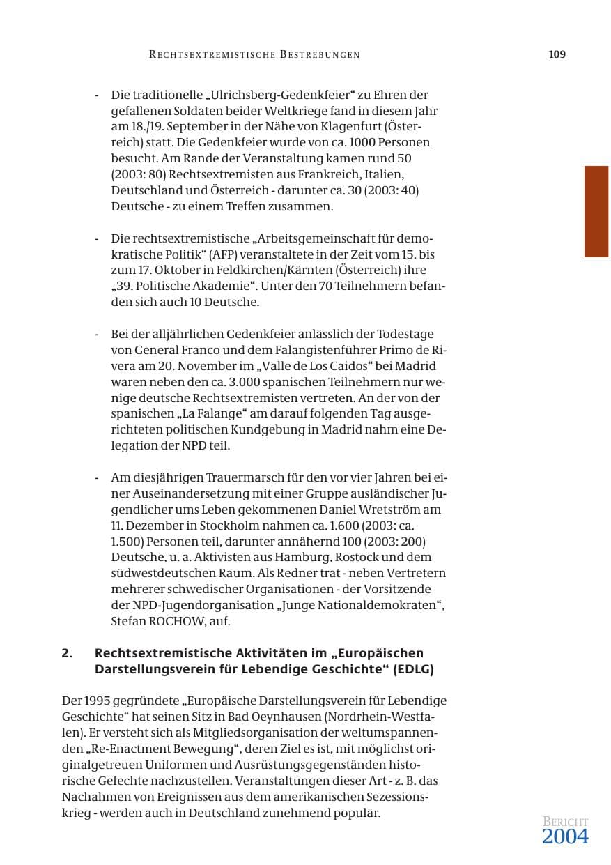 Seite 111 des Verfassungsschutzbericht 2004 Bund