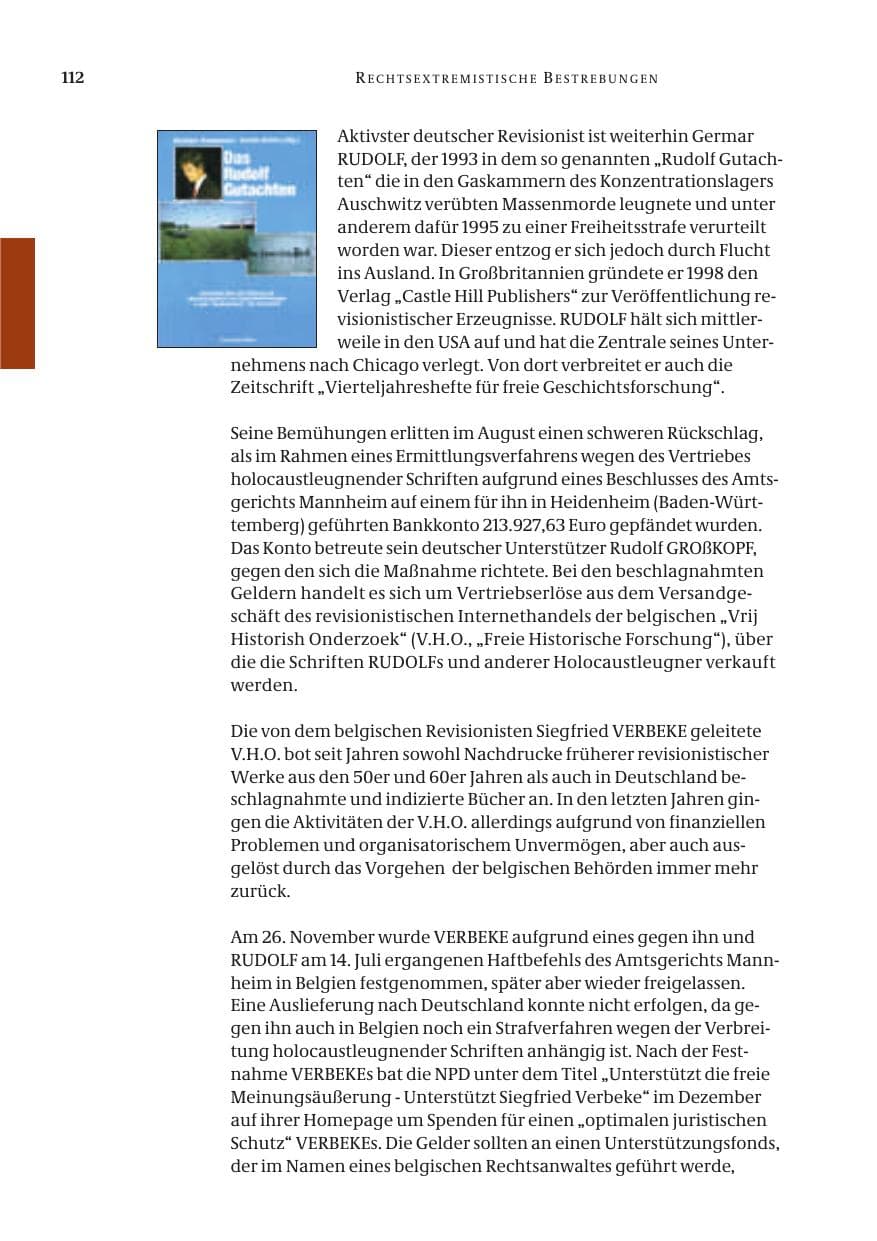 Seite 114 des Verfassungsschutzbericht 2004 Bund