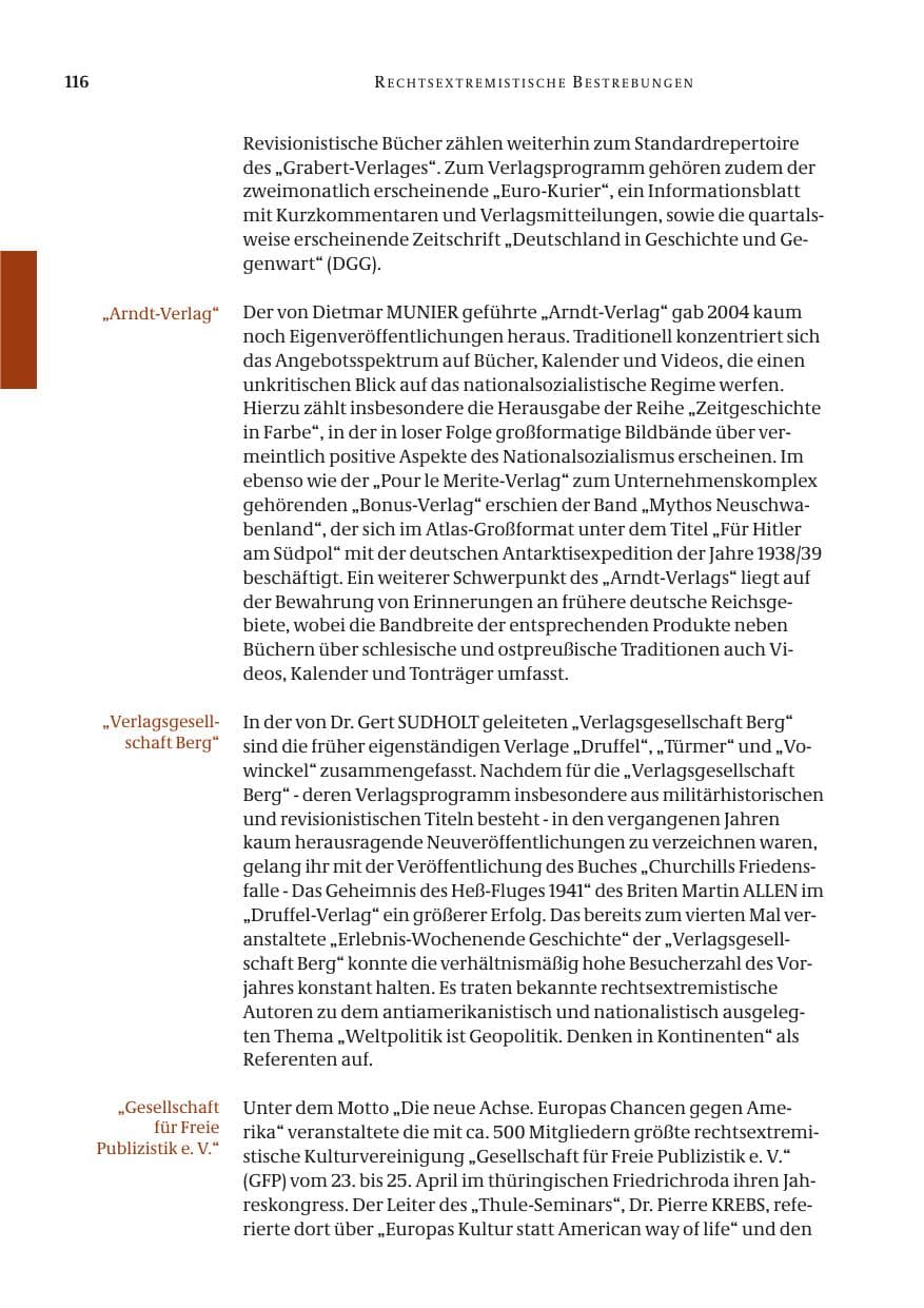 Seite 118 des Verfassungsschutzbericht 2004 Bund