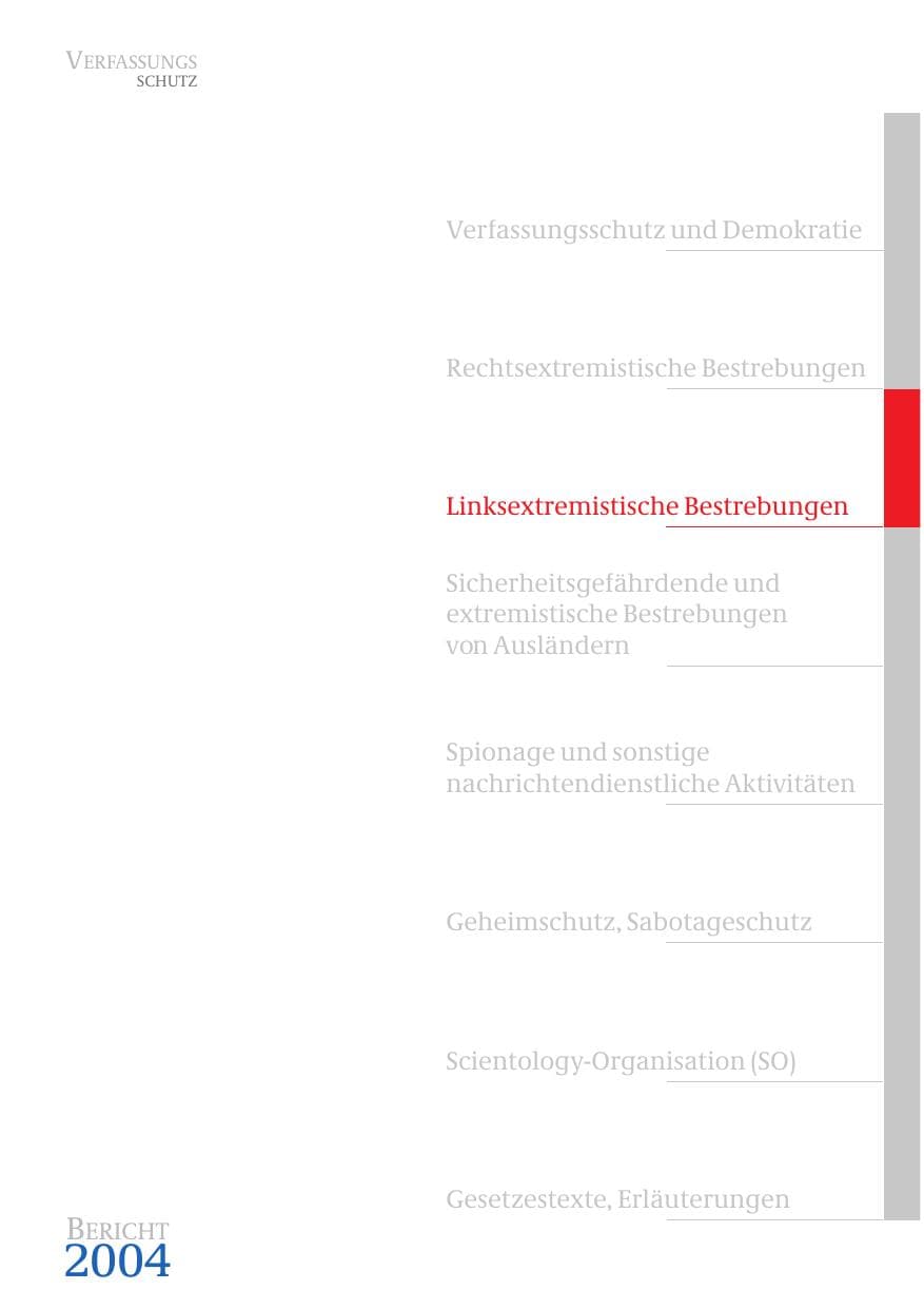 Seite 123 des Verfassungsschutzbericht 2004 Bund