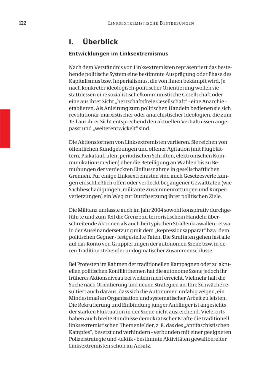 Seite 124 des Verfassungsschutzbericht 2004 Bund